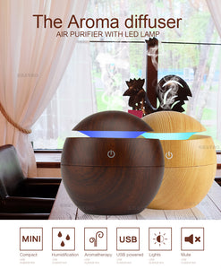 USB Humidifier & Aroma Essential Oil Diffuser & 7 LED Night light options