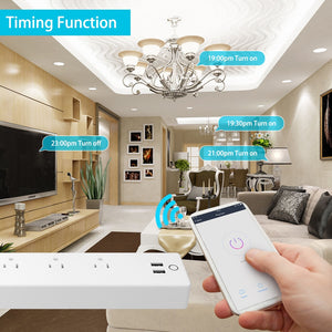 USB Smart  Power Strip with Overload Switch